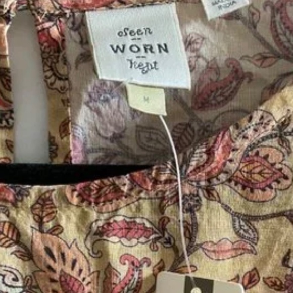 Anthropologie Seen Worn Kept Yellow Floral Dress Size M - Picture 3 of 5